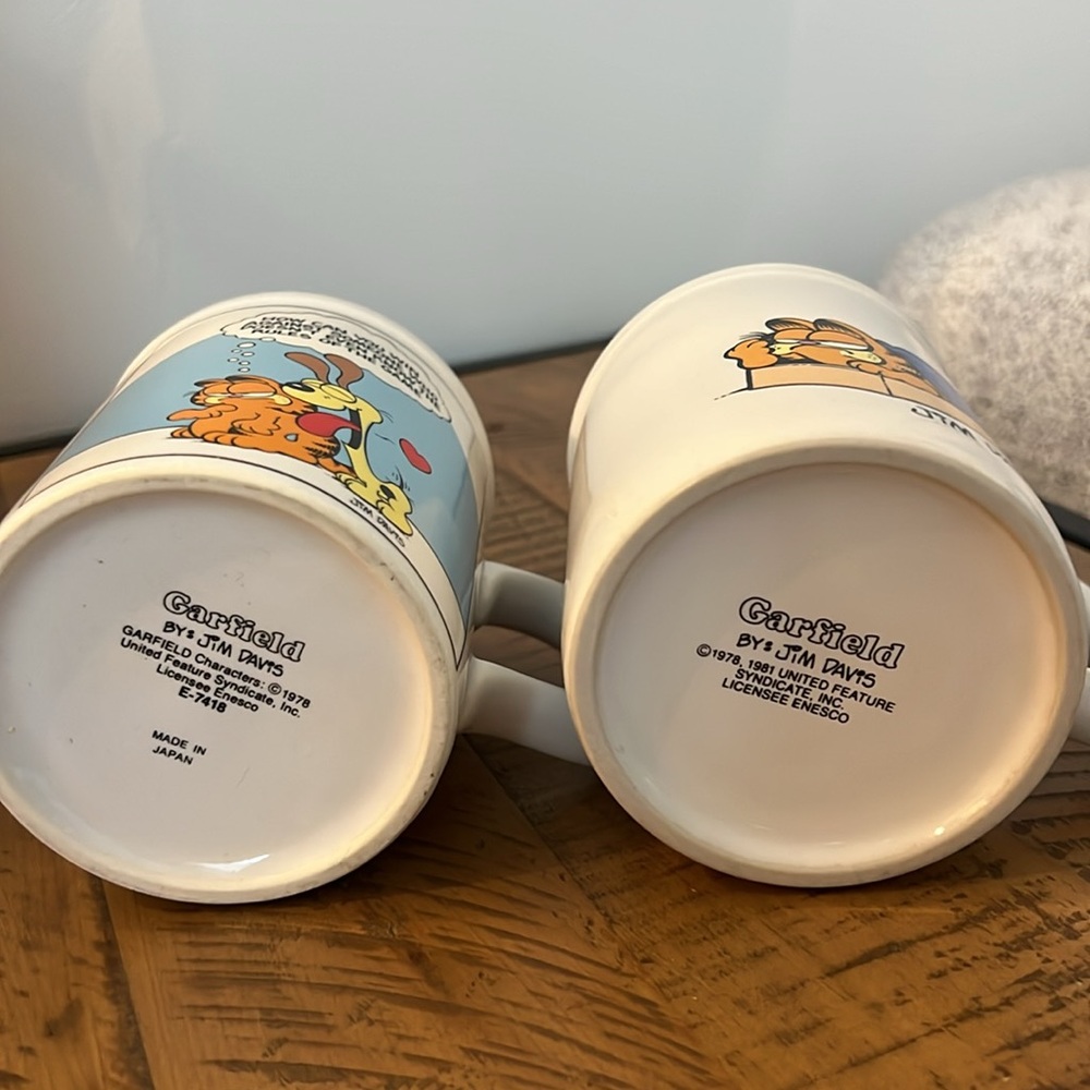 Vintage 1981 Garfield Mugs Jim Davis | set of TWO - Picture 5 of 5